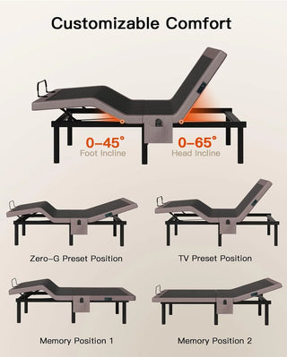 AMADA Adjustable Bed Frame with Massage & Luxury Mattress Set