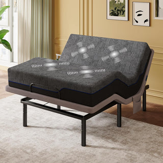 AMADA Adjustable Bed Frame with Massage & Luxury Mattress Set