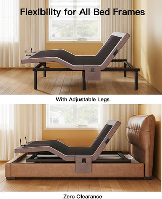AMADA Adjustable Bed Frame with Massage & Luxury Mattress Set