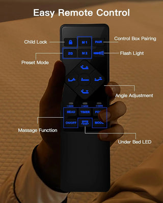 AMADA Adjustable Bed Frame with Massage & Luxury Mattress Set