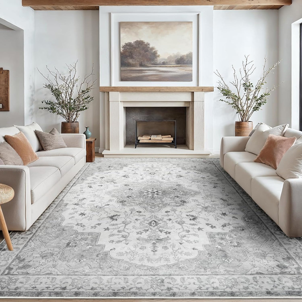Amada 8x10 Area Rugs, Silver Gray