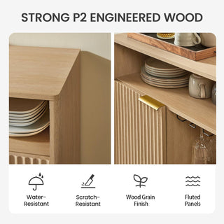 Amada Coffee Bar Cabinet, Natural Oak