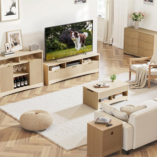 Amada Coffee Bar Cabinet, Natural Oak