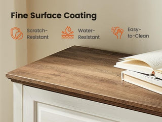 Amada 6 Drawer Dresser, Brown & White