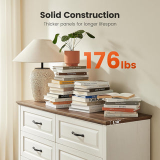 Amada 6 Drawer Dresser, Brown & White