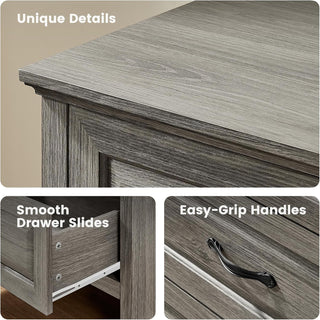 Amada Farmhouse 6 Drawer Dresser, Gray