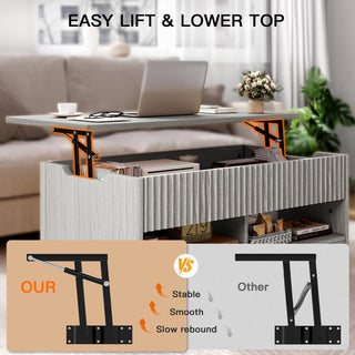 Amada Lift Top Coffee Table, Grey