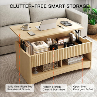 Amada Lift Top Coffee Table, Natural Oak