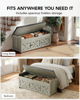 Amada Shoe Storage Bench, Gray