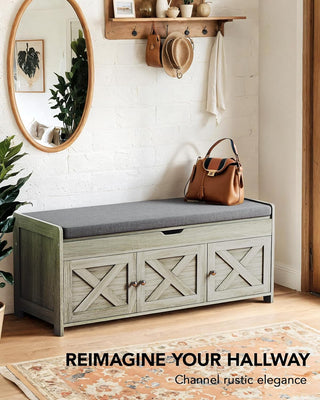 Amada Shoe Storage Bench, Gray