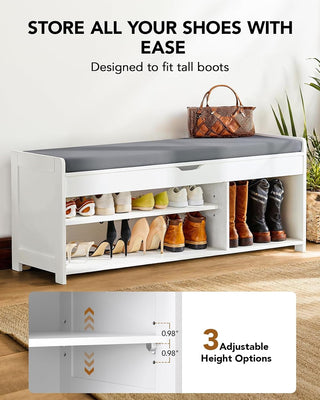 Amada Shoe Storage Bench, White