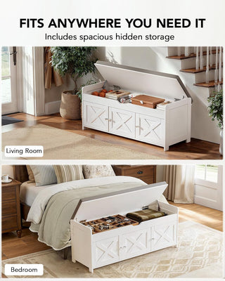 Amada Shoe Storage Bench, White