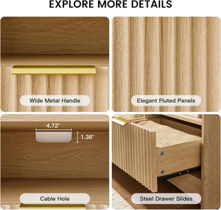 Amada TV Stand for 50-65" TV, Nature Oak