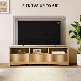 Amada TV Stand for 50-65" TV, Nature Oak