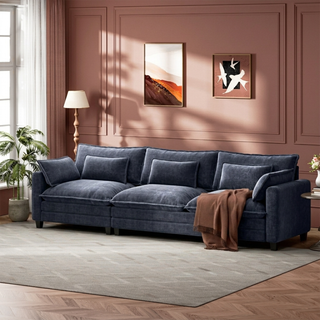 AMADA 111.5“ U Shaped Modular Chenille Sectional-Sofa Ottoman