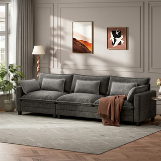 AMADA 111.5“ U Shaped Modular Chenille Sectional-Sofa Ottoman