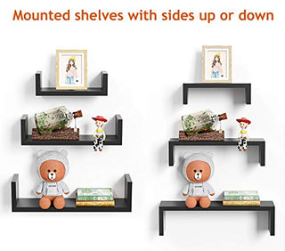 AMFS13-B 3 Sizes U-Shaped Floating Shelves for Bedroom, Living Room, Kitchen
