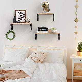 AMFS02 Floating Shelves for Bedroom, Bathroom, Living Room, Kitchen (Natural)