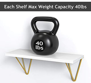 AMFS12 3 Pack White Wall Mounted Storage Shelf for Living Room, Bedroom, Kitchen