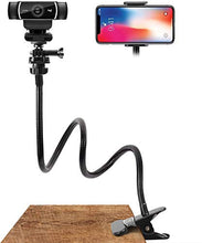 Load image into Gallery viewer, AMWS03 Webcam Stand and Phone Holder for Cell Phone 11 Pro XS Max XR X 8 7 6 Plus and Logitech C925e, C922x, C930e, C922, C930, C920, C615, Brio
