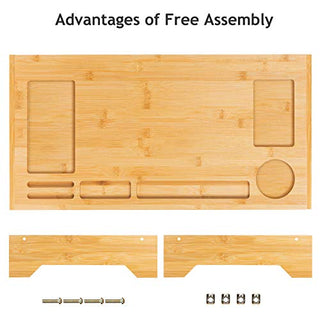 AMBMS01-0 Bamboo Monitor Stand Riser for Home, Office Computer, Laptop