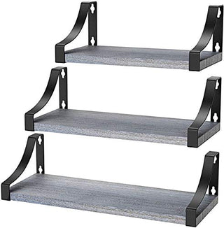AMFS03 Floating Shelves for Bedroom, Bathroom, Living Room, Kitchen (Gray)