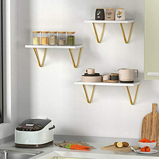 AMFS12 3 Pack White Wall Mounted Storage Shelf for Living Room, Bedroom, Kitchen