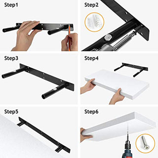 AMFS06 2 Pack Floating Shelves for Bedroom, Bathroom, Living Room, Kitchen (white)