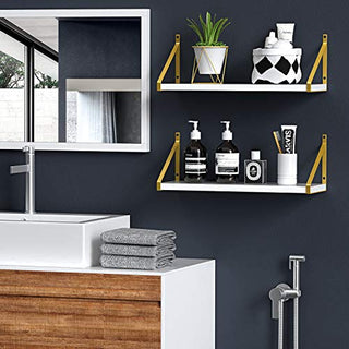 AMFS11 2 Pack Wall Mounted Storage Shelves for Bedroom, Bathroom, Living Room