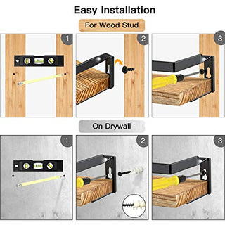 AMFS01 2 Pack Wall Mounted Storage Shelves for Kitchen, Bathroom, Bedroom