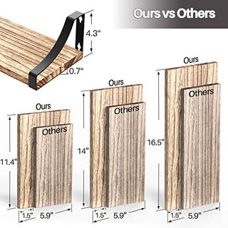 AMFS02 Floating Shelves for Bedroom, Bathroom, Living Room, Kitchen (Natural)