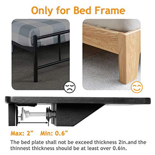 AMBS02 Bedside Shelf with Cable Management & Cup Holder, Use as Snack Table (Black)