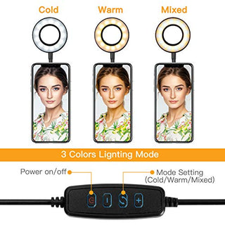 AMWS01 Selfie Ring Light with Webcam Mount for Logitech C925e, C922x, C930e, C922, C930, C920, C615, Brio 4K