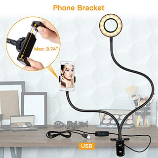 AMWS01 Selfie Ring Light with Webcam Mount for Logitech C925e, C922x, C930e, C922, C930, C920, C615, Brio 4K