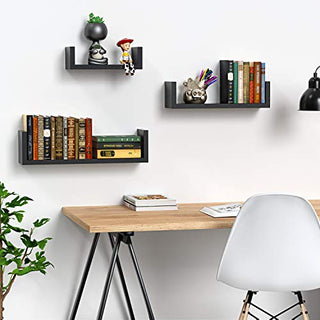 AMFS13-B 3 Sizes U-Shaped Floating Shelves for Bedroom, Living Room, Kitchen
