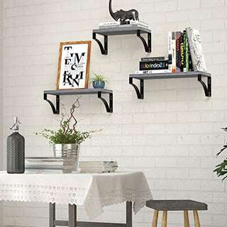 AMFS03 Floating Shelves for Bedroom, Bathroom, Living Room, Kitchen (Gray)
