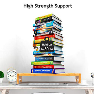 AMBMS01-0 Bamboo Monitor Stand Riser for Home, Office Computer, Laptop