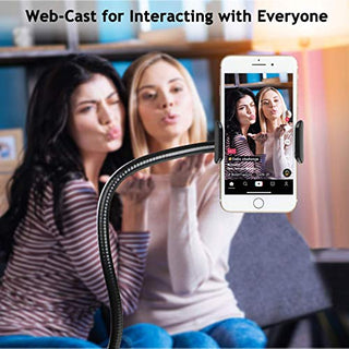 AMWS03 Webcam Stand and Phone Holder for Cell Phone 11 Pro XS Max XR X 8 7 6 Plus and Logitech C925e, C922x, C930e, C922, C930, C920, C615, Brio