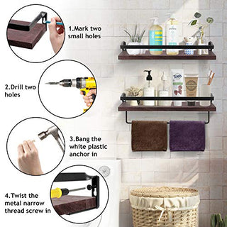 AMFS04 2 Pack Floating Shelves Decorative for Kitchen, Bathroom, Living Room