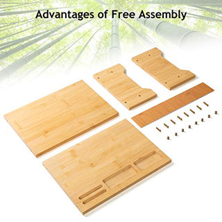 AMBMS05 2-Tier Bamboo Monitor Riser Stand for Home and Office Computer, Laptop