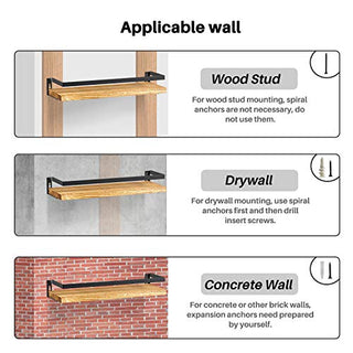 AMFS01 2 Pack Wall Mounted Storage Shelves for Kitchen, Bathroom, Bedroom
