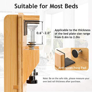 AMBS01 Bedside Shelf with Cable Management & Cup Holder, Use as Snack Table, organizer