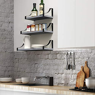 AMFS03 Floating Shelves for Bedroom, Bathroom, Living Room, Kitchen (Gray)