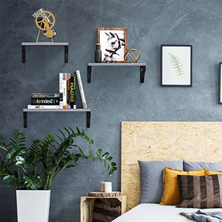AMFS03 Floating Shelves for Bedroom, Bathroom, Living Room, Kitchen (Gray)