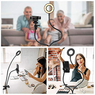 AMWS01 Selfie Ring Light with Webcam Mount for Logitech C925e, C922x, C930e, C922, C930, C920, C615, Brio 4K