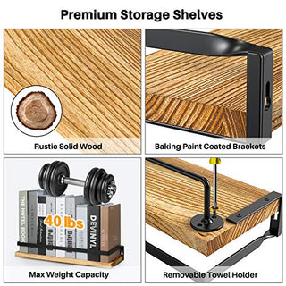 AMFS01 2 Pack Wall Mounted Storage Shelves for Kitchen, Bathroom, Bedroom