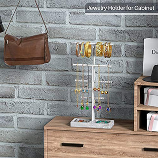 AMJO-03 Tower Tree Jewelry Stand for Necklaces, Bracelets ,Earrings, Rings Display(Gray)